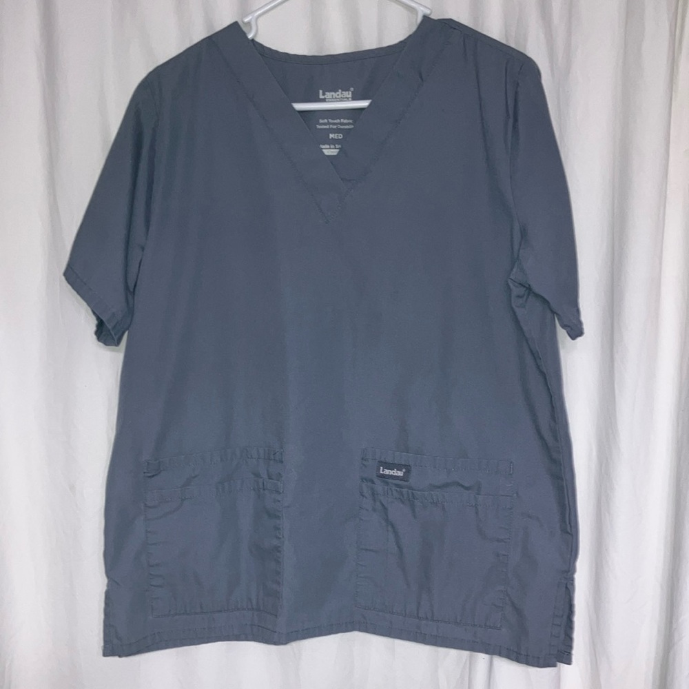 Landau Essentials Gray Scrub top